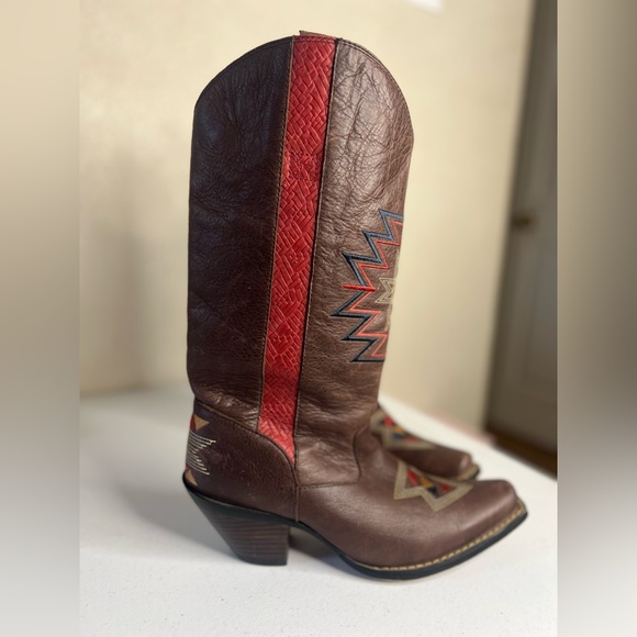Durango Shoes - durango Aztec Women’s Cowboy boots size 7 Western Cowgirl Embroidered Leather